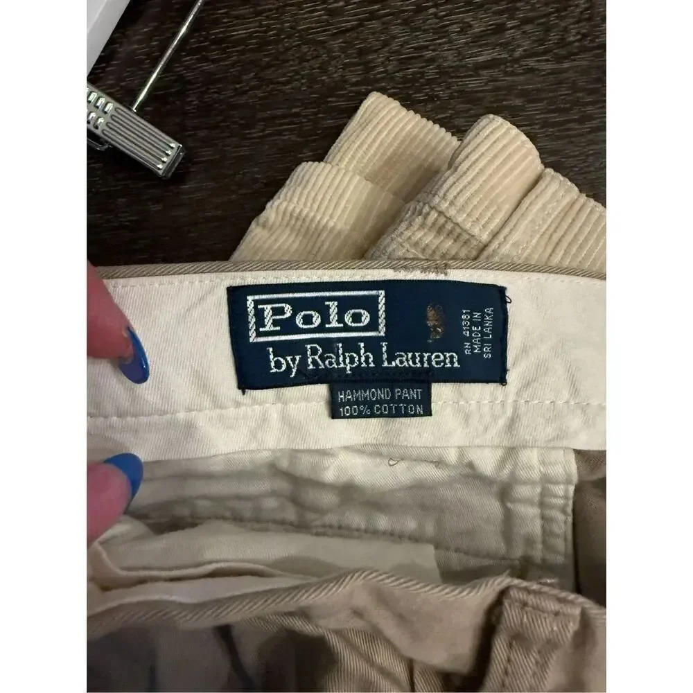Polo by Ralph Lauren Tan Cuffed Hammond Pant sz 40X32